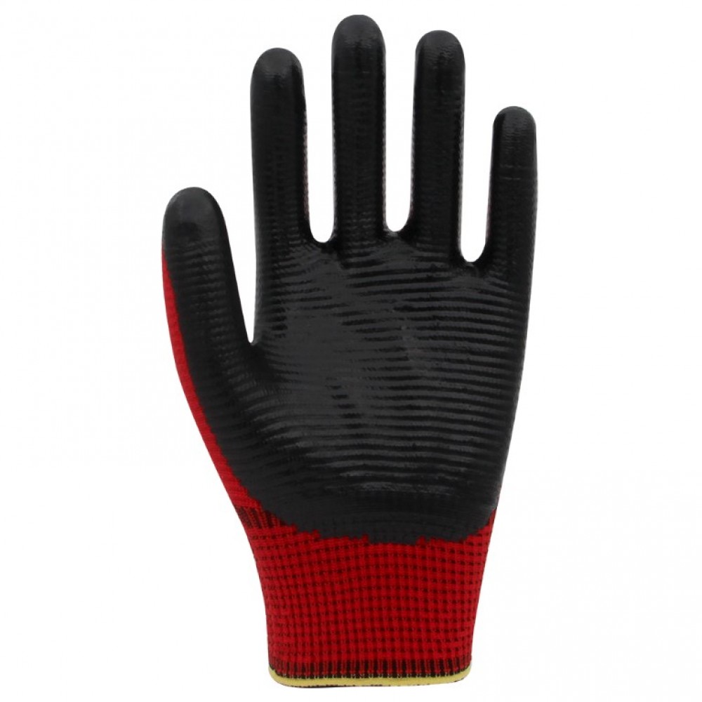 II.kalite Zebra Polyester Örme Nitril Eldiven 12 Adet